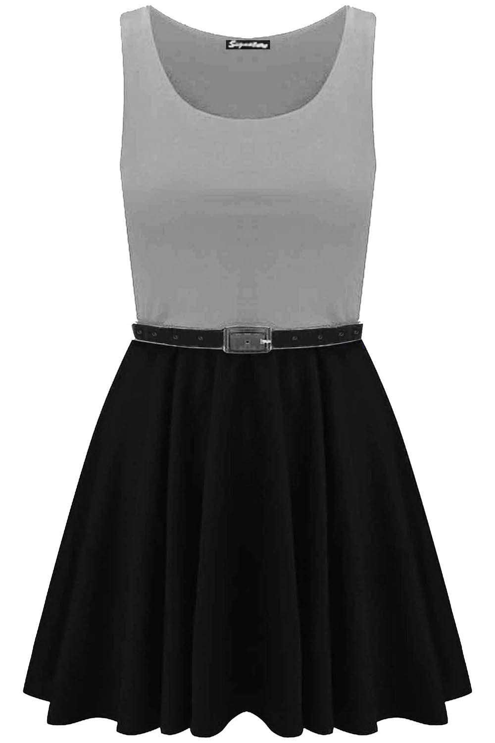 Ilizia Colour Block Sleeveless Skater Dress - bejealous-com