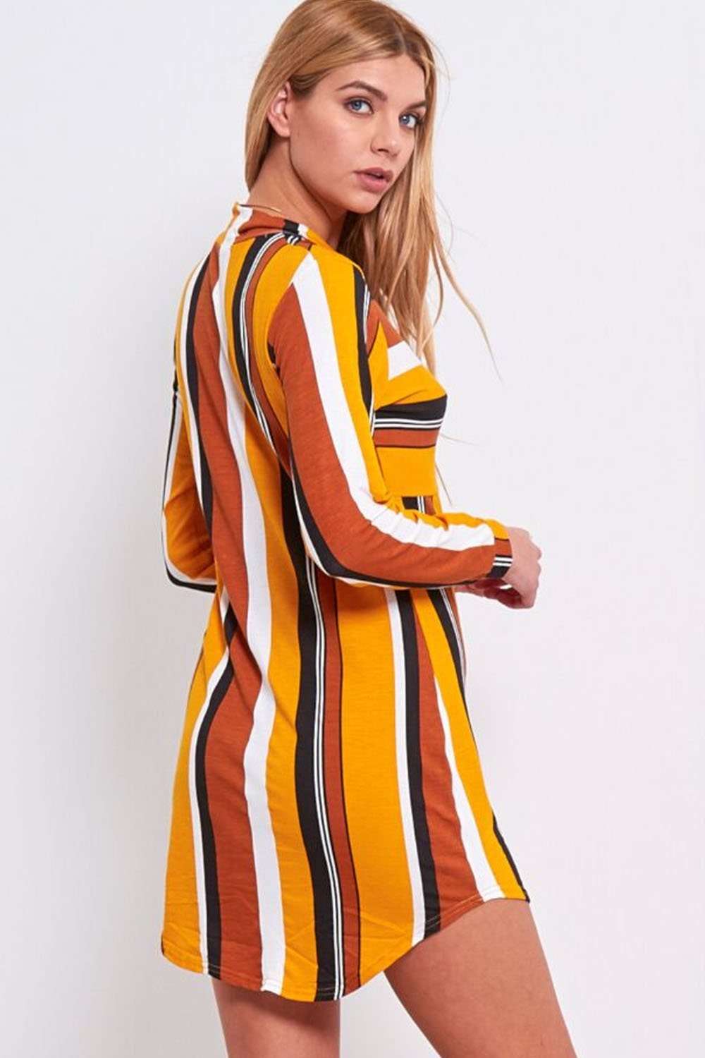 Iris Monochrome Striped Shirt Dress - bejealous-com