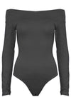 Ivy Off Shoulder Long Sleeve Jersey Bodysuit - bejealous-com