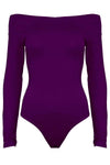 Ivy Off Shoulder Long Sleeve Jersey Bodysuit - bejealous-com