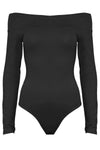 Ivy Off Shoulder Long Sleeve Jersey Bodysuit - bejealous-com