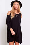 Jade Long Sleeve Cold Shoulder Oversize Top - bejealous-com