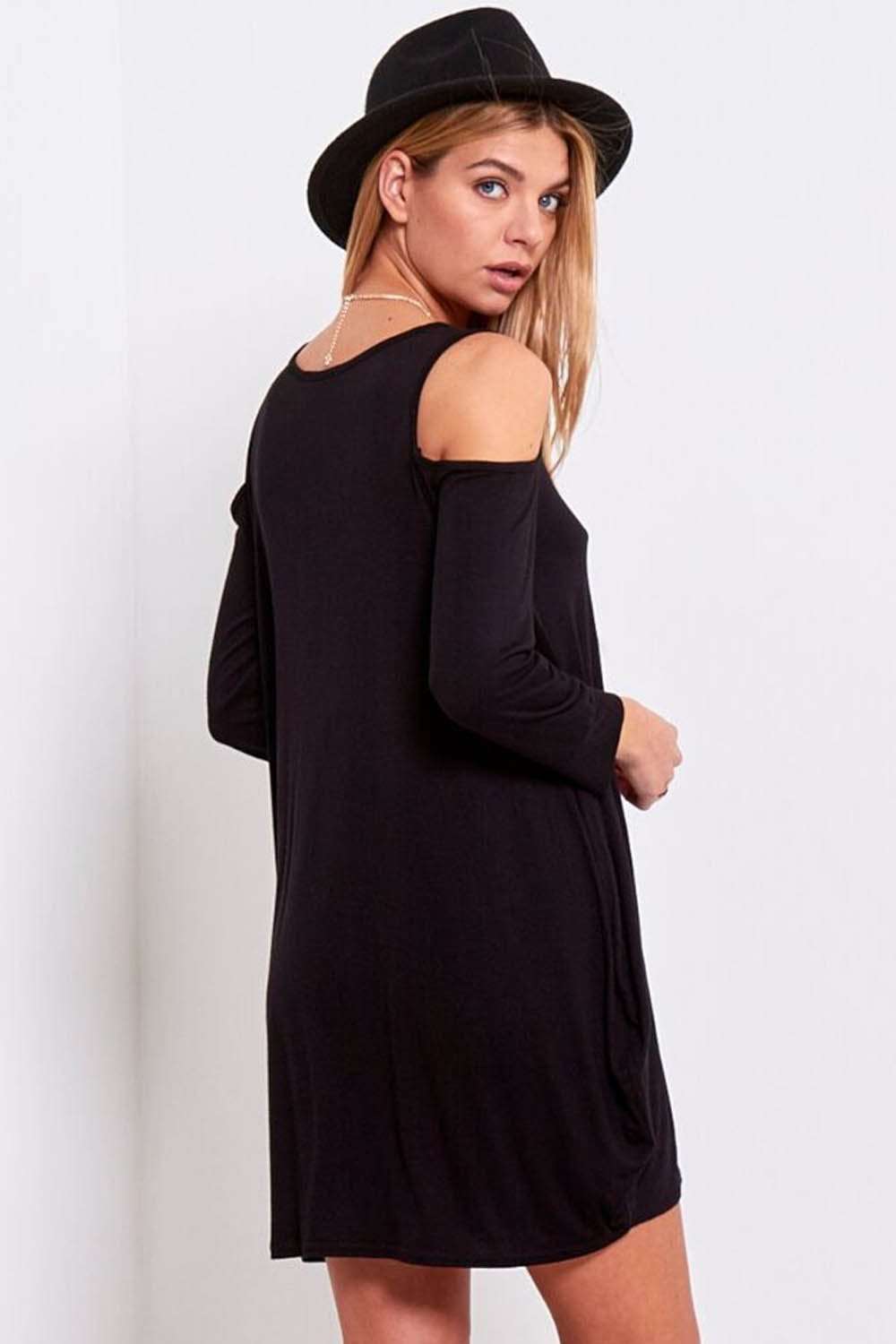 Jade Long Sleeve Cold Shoulder Oversize Top - bejealous-com