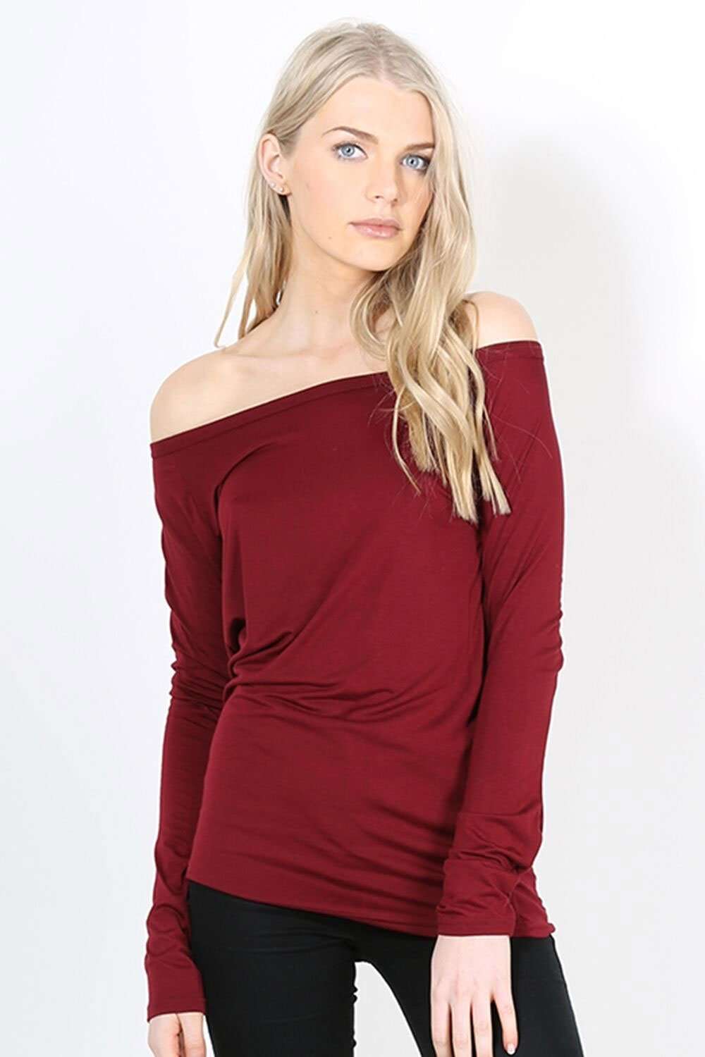 Jae Off Shoulder Long Sleeve Basic Top - bejealous-com