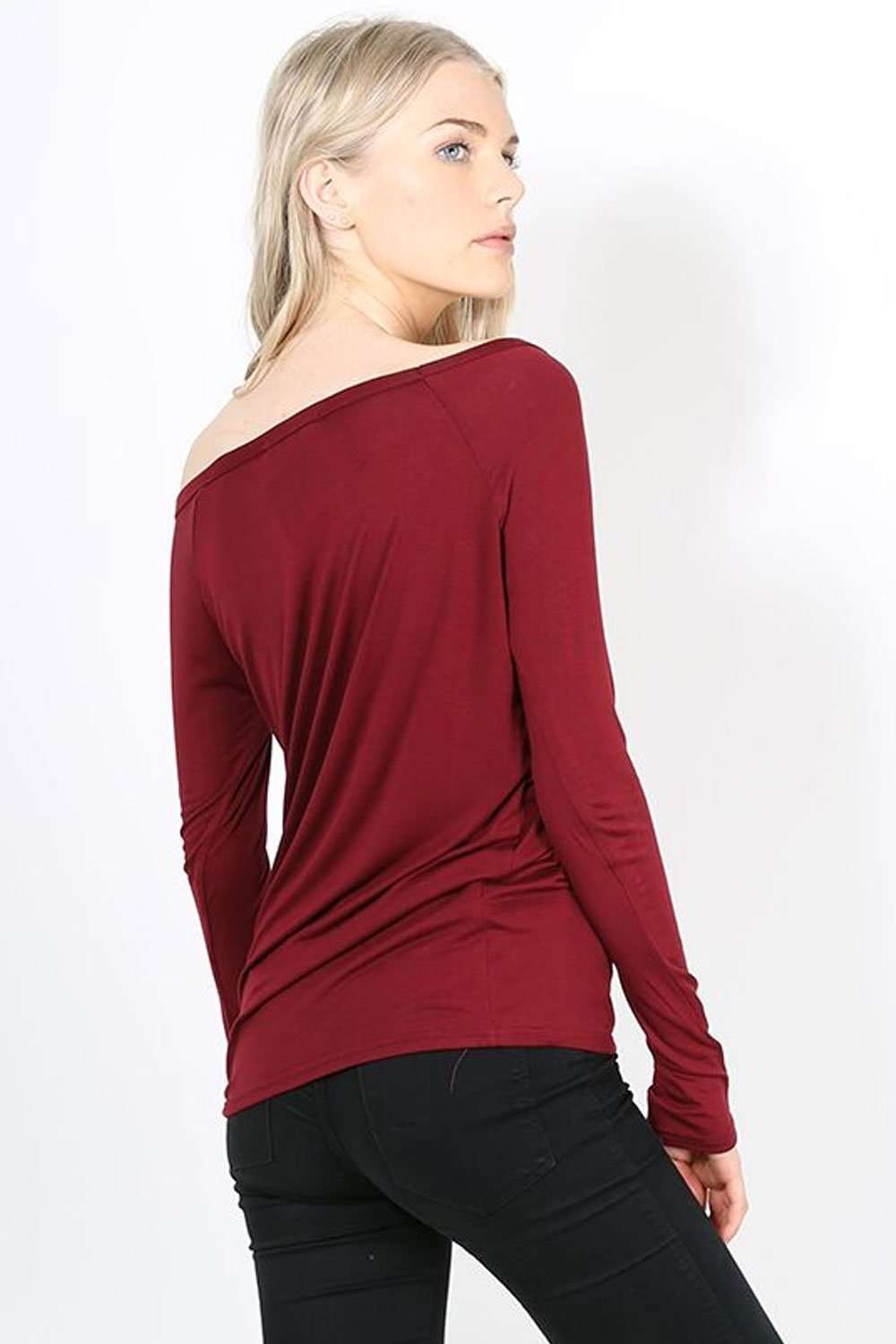Jae Off Shoulder Long Sleeve Basic Top - bejealous-com