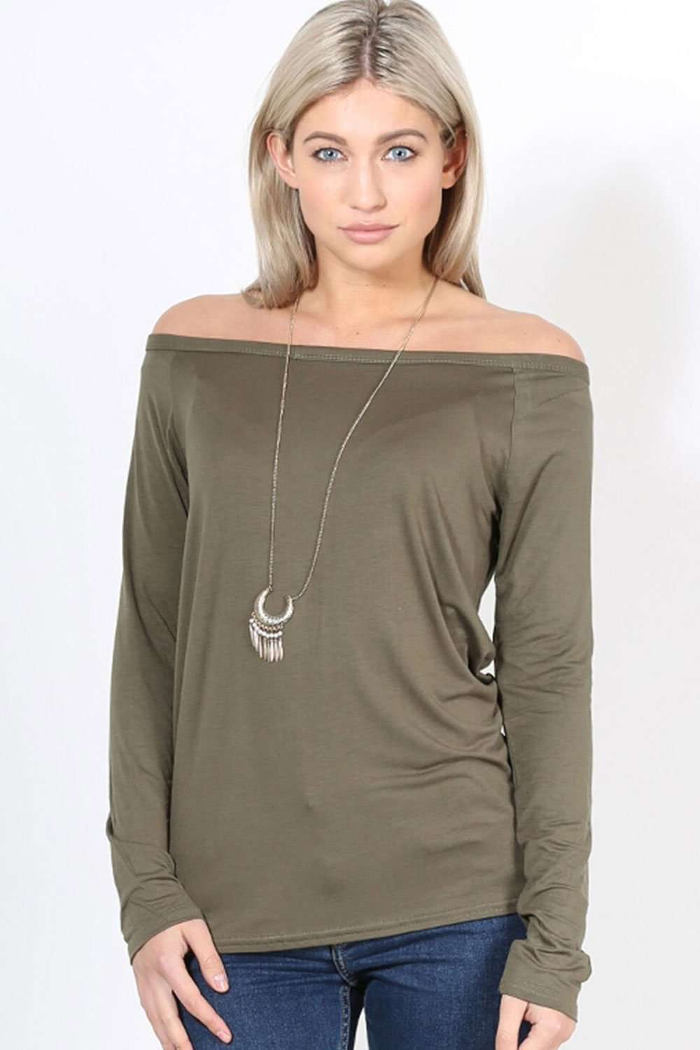 Jae Off Shoulder Long Sleeve Basic Top - bejealous-com