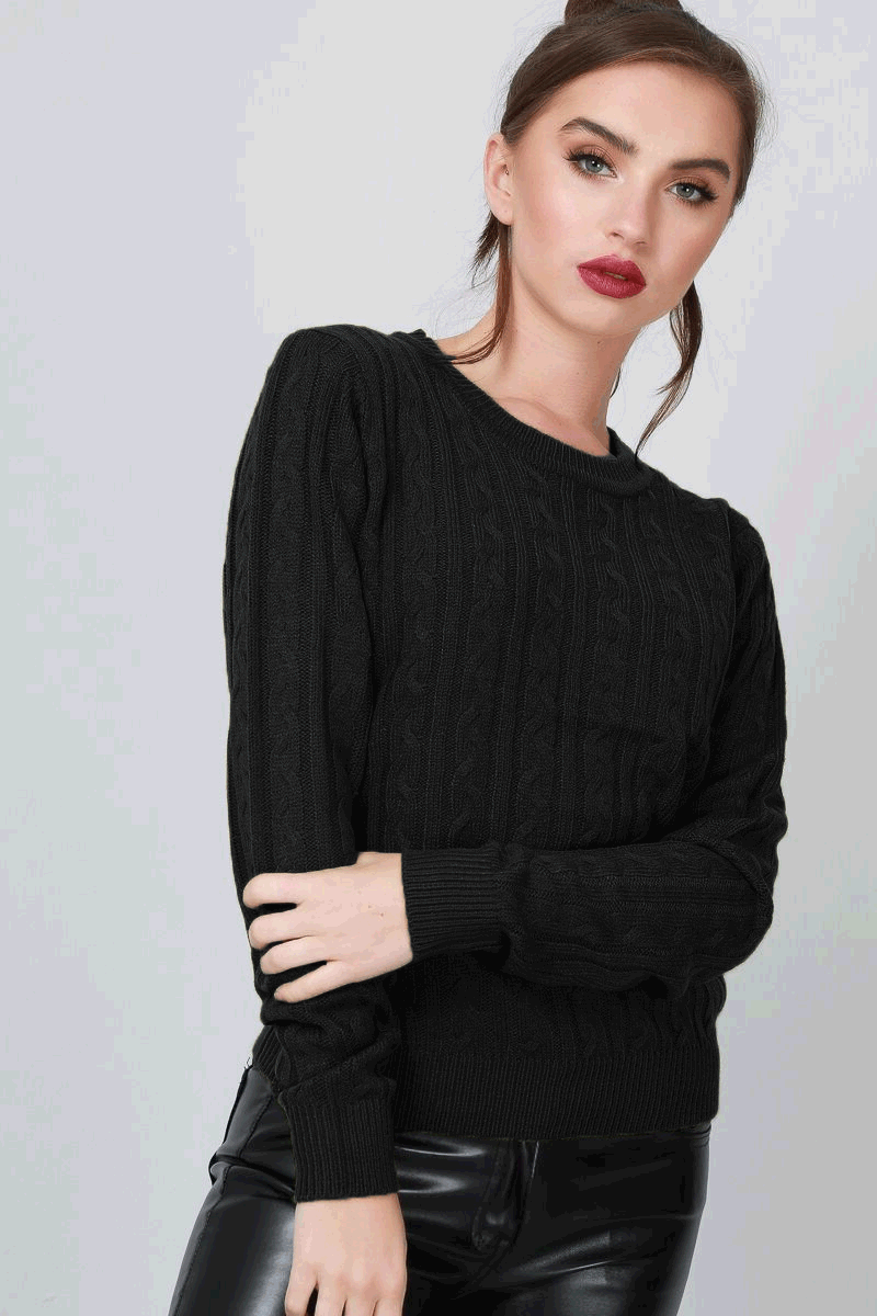 Jai Long Sleeve Cable Knitted Baggy Jumper - bejealous-com