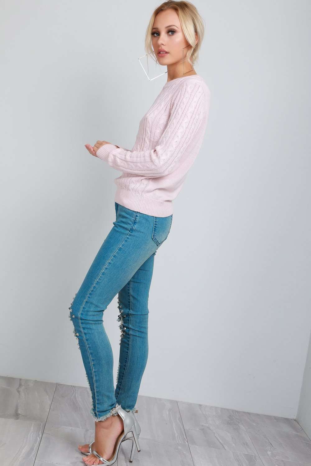 Jai Long Sleeve Cable Knitted Baggy Jumper - bejealous-com