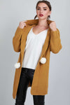 Jamelia Pom Pom Long Sleeve Hooded Cardigan - bejealous-com