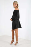 Janet Off Shoulder Long Sleeve Midi Dress - bejealous-com