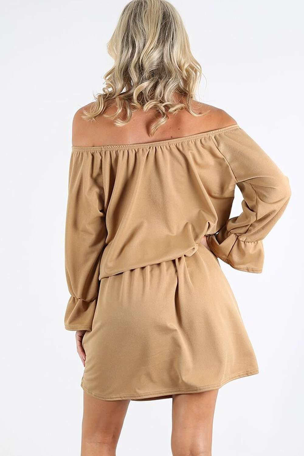 Janet Off Shoulder Long Sleeve Midi Dress - bejealous-com