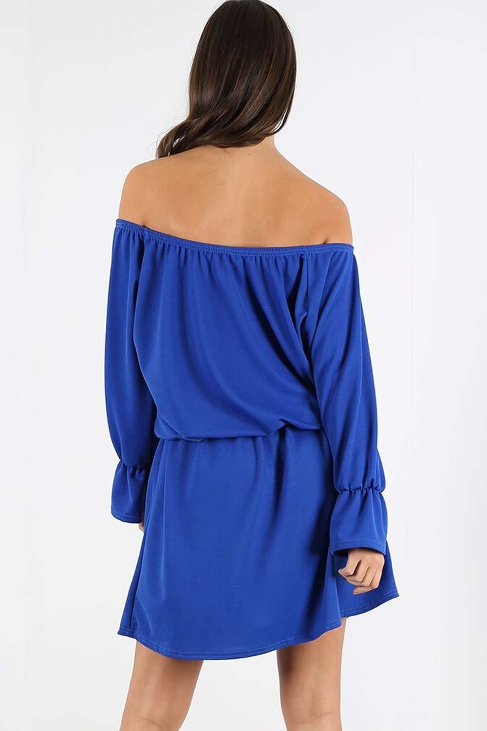 Janet Off Shoulder Long Sleeve Midi Dress - bejealous-com