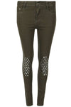 Janet Ripped Knee Studded Skinny Jeans - bejealous-com