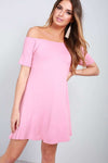Jenna Off Shoulder Short Sleeve Mini Dress - bejealous-com