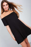 Jenna Off Shoulder Short Sleeve Mini Dress - bejealous-com