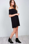 Jenna Off Shoulder Short Sleeve Mini Dress - bejealous-com