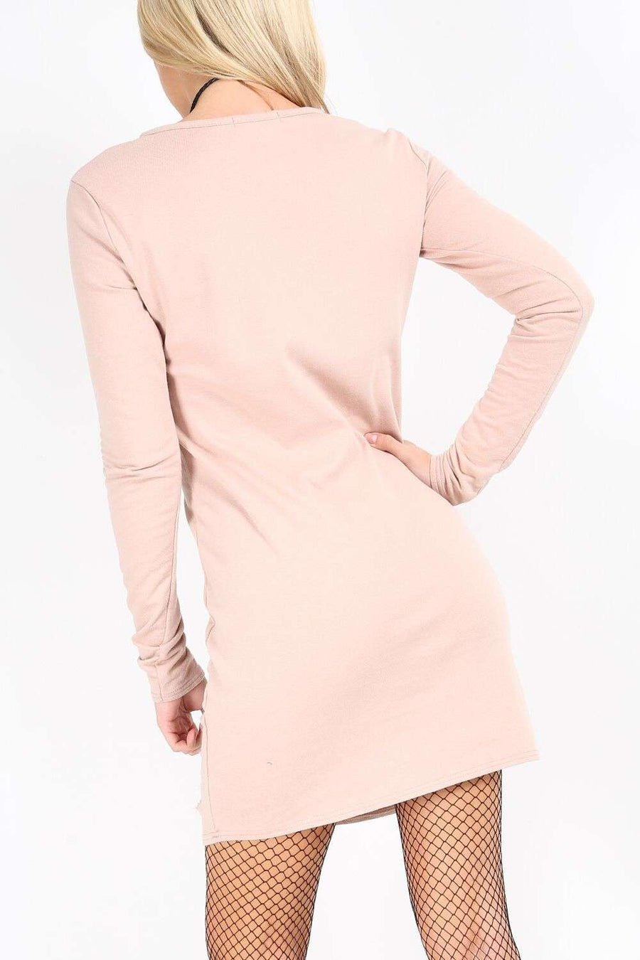 Jenni Long Sleeve Ripped Sweater Dress - bejealous-com