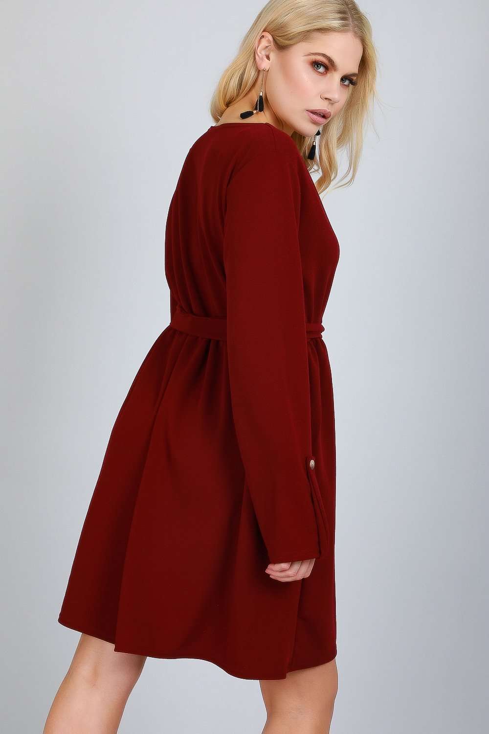 Jess Long Sleeve Button Through Midi Dress - bejealous-com