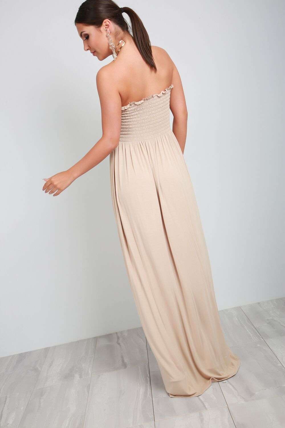 Jessi Black Floral Print Bandeau Maxi Dress - bejealous-com