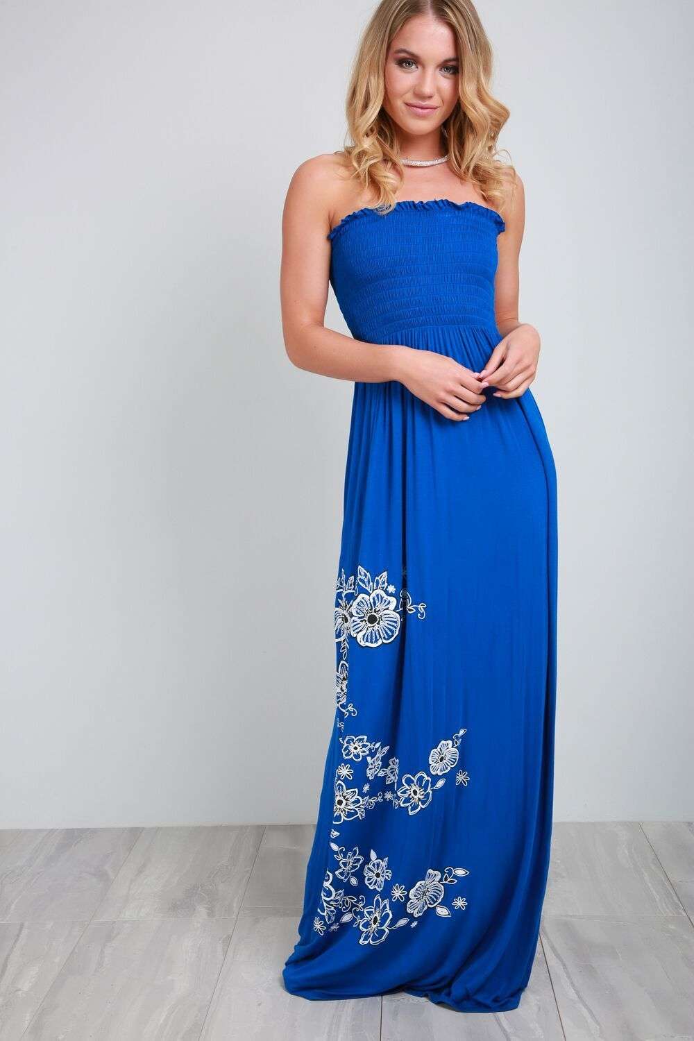 Jessi Floral Print Bandeau Maxi Dress - bejealous-com