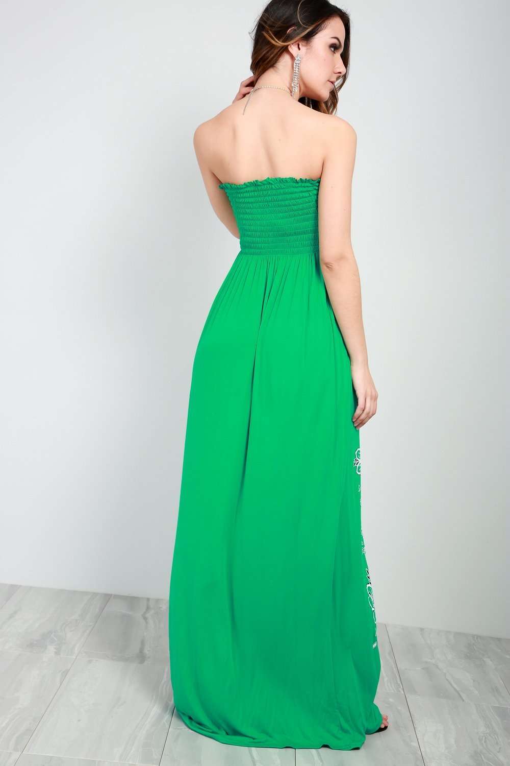 Jessi Floral Print Strapless Maxi Dress - bejealous-com
