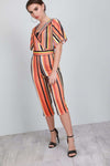 Jessi Wrap Front Cropped Leg Striped Jumpsuit - bejealous-com