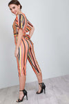 Jessi Wrap Front Cropped Leg Striped Jumpsuit - bejealous-com