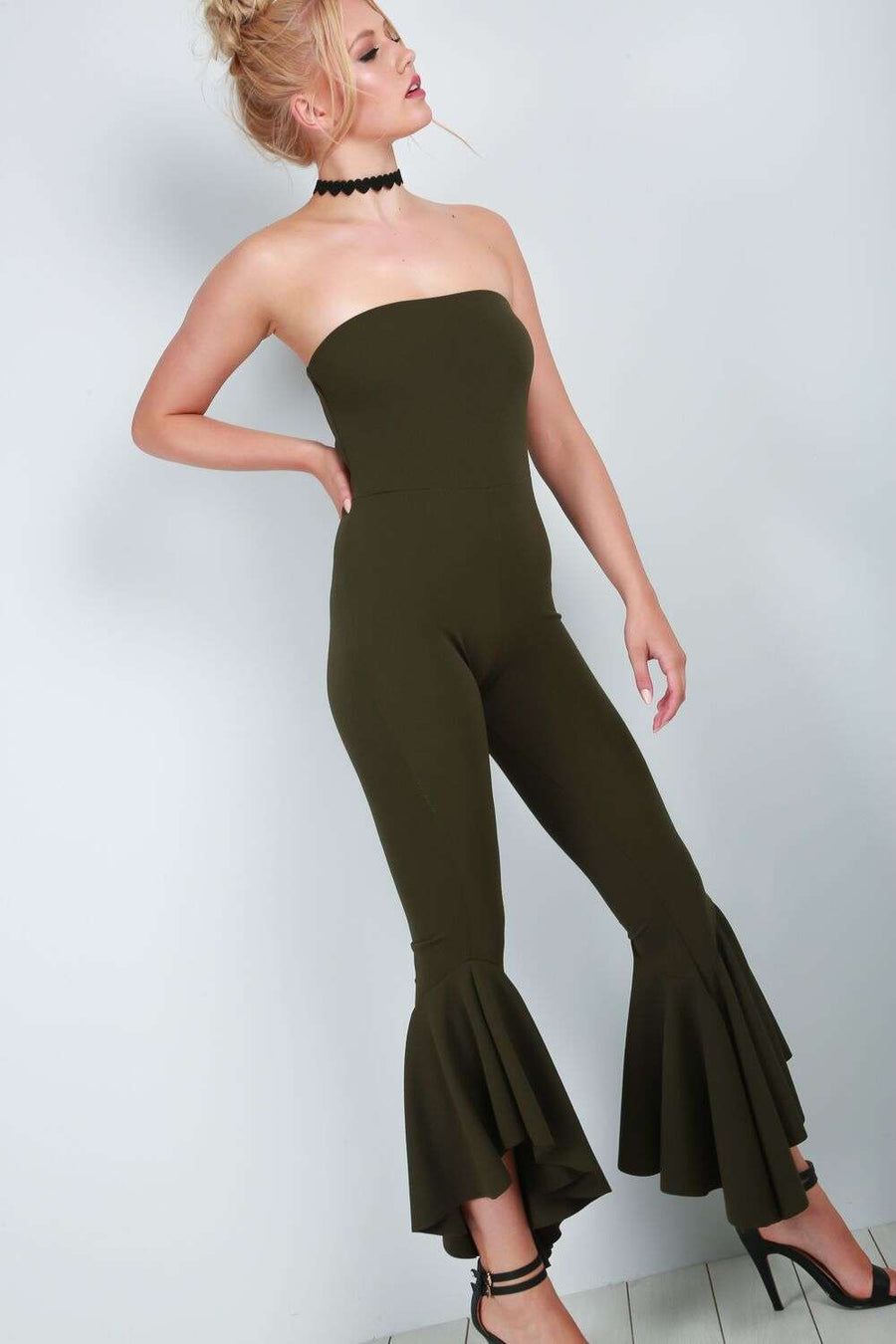 Jessica Bardot Frill Jumpsuit - bejealous-com