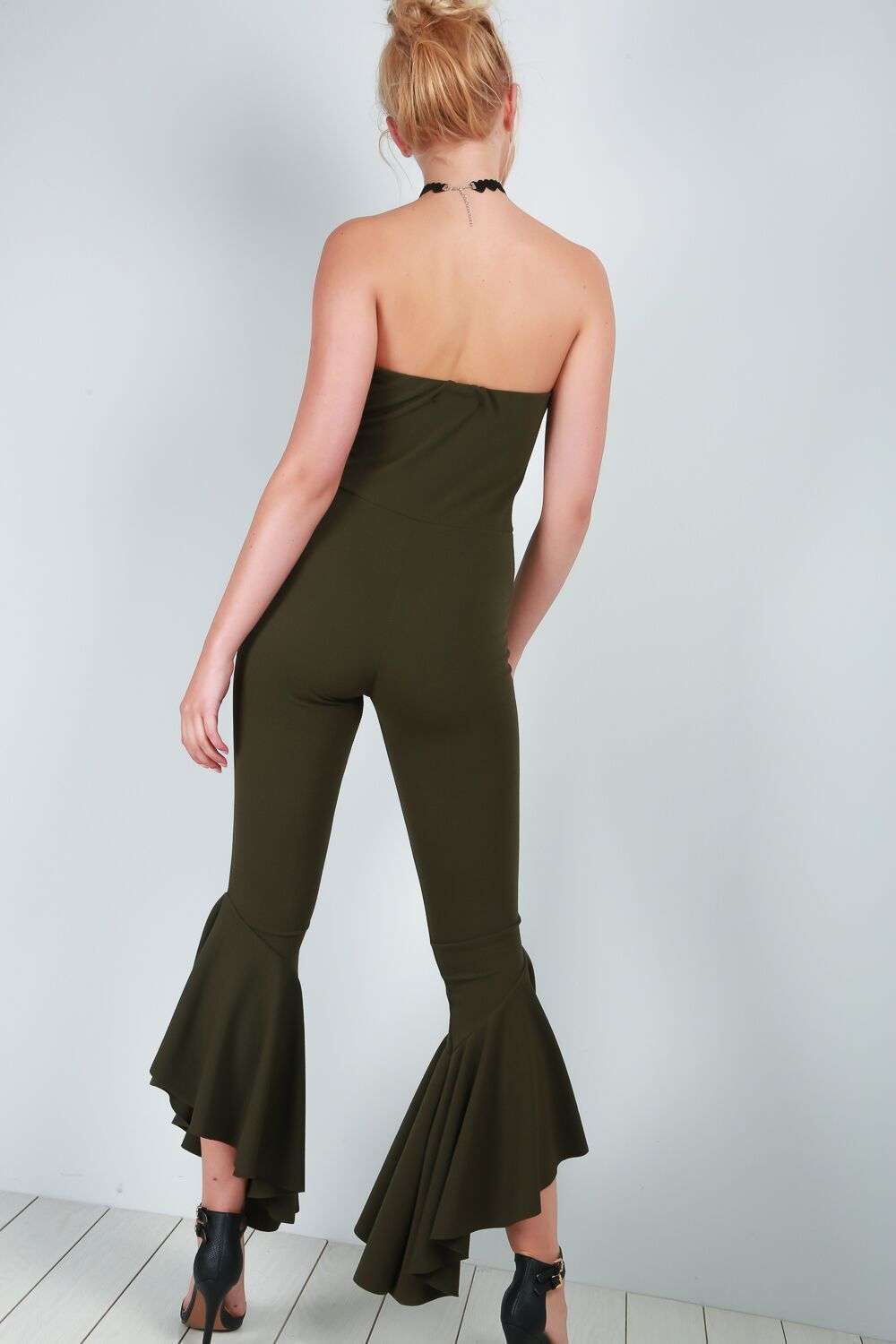 Jessica Bardot Frill Jumpsuit - bejealous-com