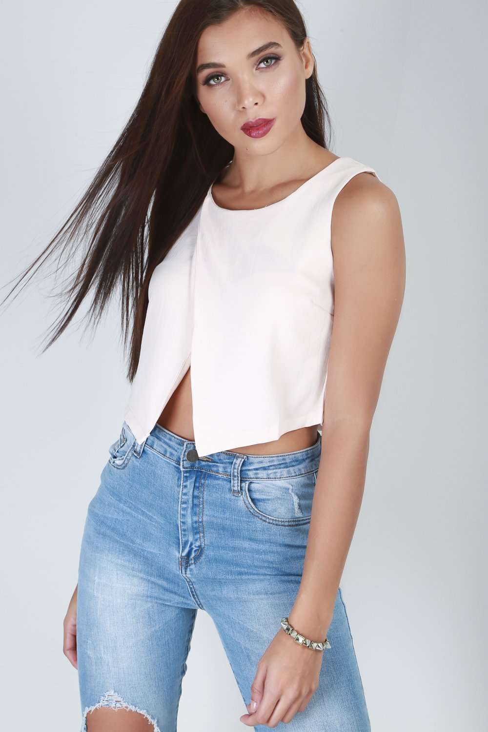 Jessica Sleeveless Wrap Front Crop Top - bejealous-com