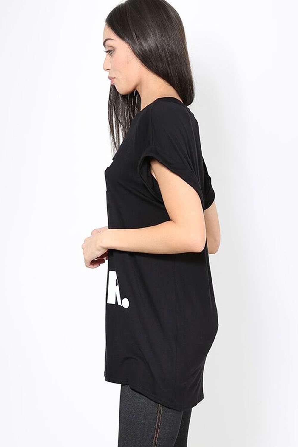 Jessica Slogan Print Baggy Tshirt - bejealous-com