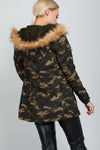 Jessie Faux Fur Hooded Camouflage Parka Coat - bejealous-com