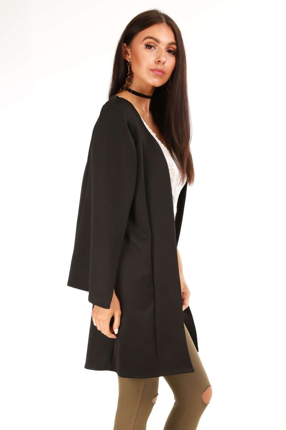 Jessie Long Line Cape Blazer Jacket - bejealous-com