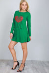 Jessie Long Sleeve Love Slogan Swing Dress - bejealous-com