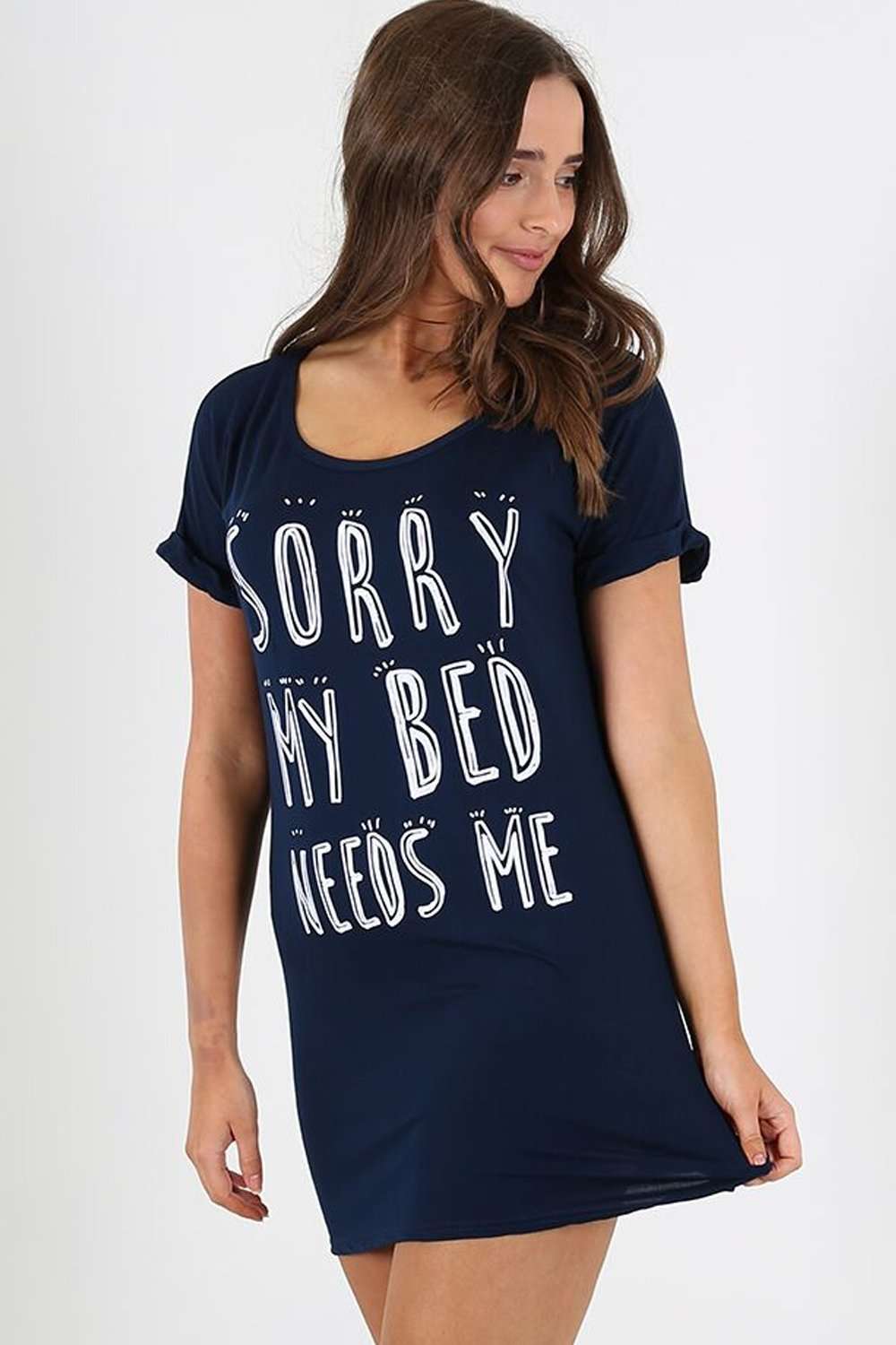 Jessie Slogan Print Oversized Pyjama Dress - bejealous-com