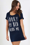 Jessie Slogan Print Oversized Pyjama Dress - bejealous-com