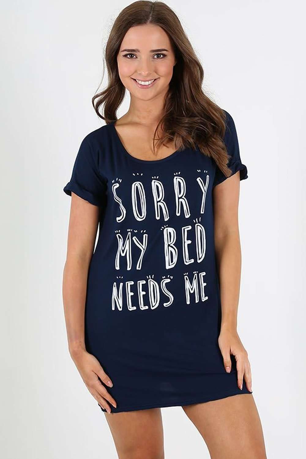 Jessie Slogan Print Oversized Pyjama Dress - bejealous-com