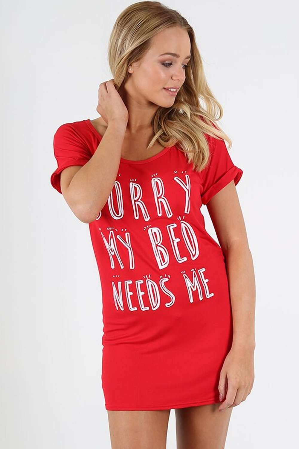 Jessie Slogan Print Oversized Pyjama Dress - bejealous-com