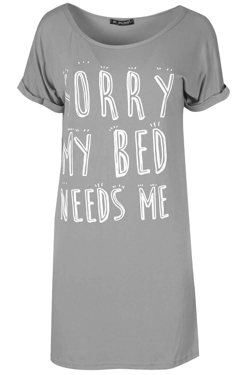 Jessie Slogan Print Oversized Pyjama Dress - bejealous-com