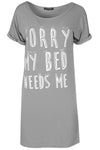 Jessie Slogan Print Oversized Pyjama Dress - bejealous-com