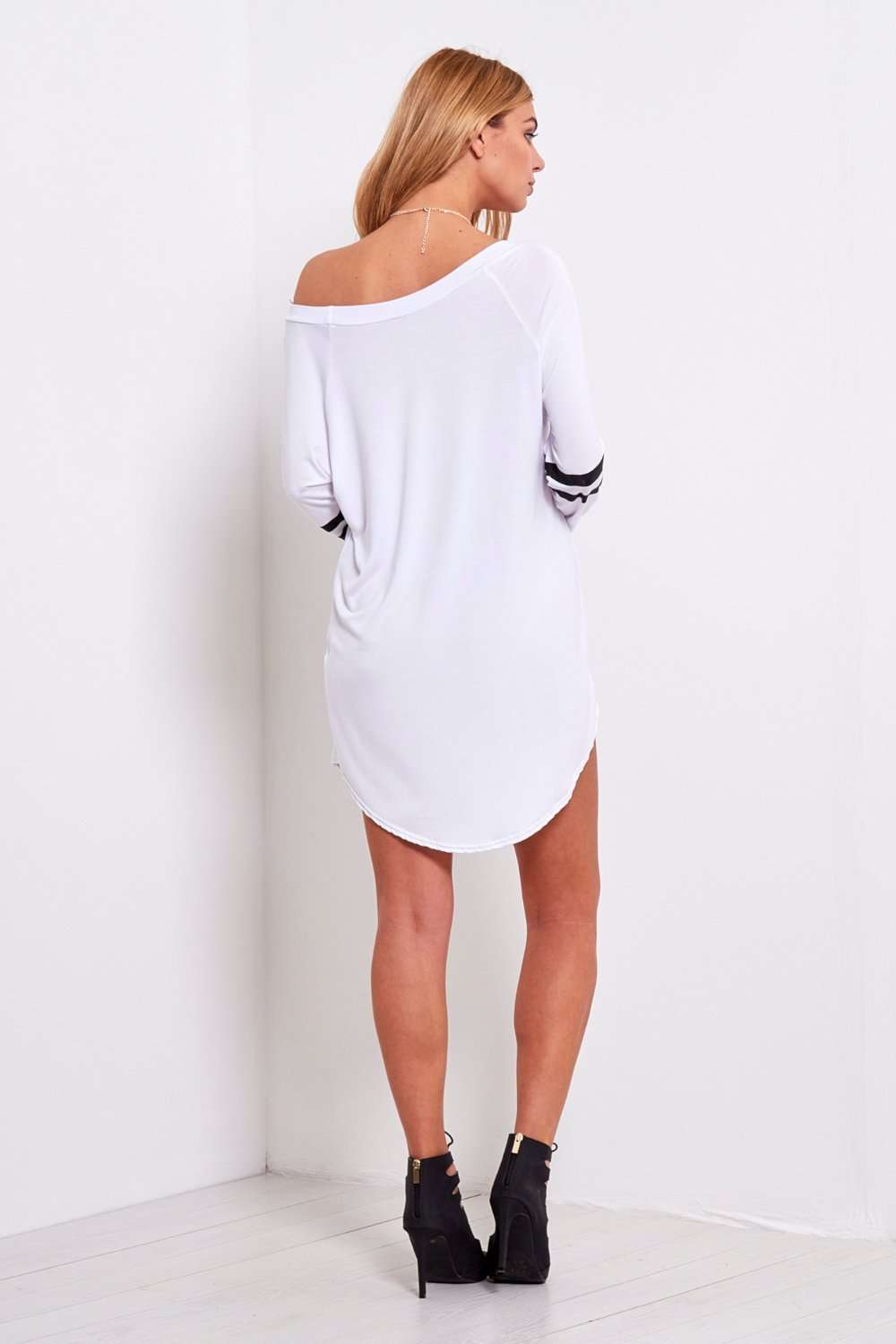 Jillian Striped Sleeve Scoop Neck Baggy Top - bejealous-com