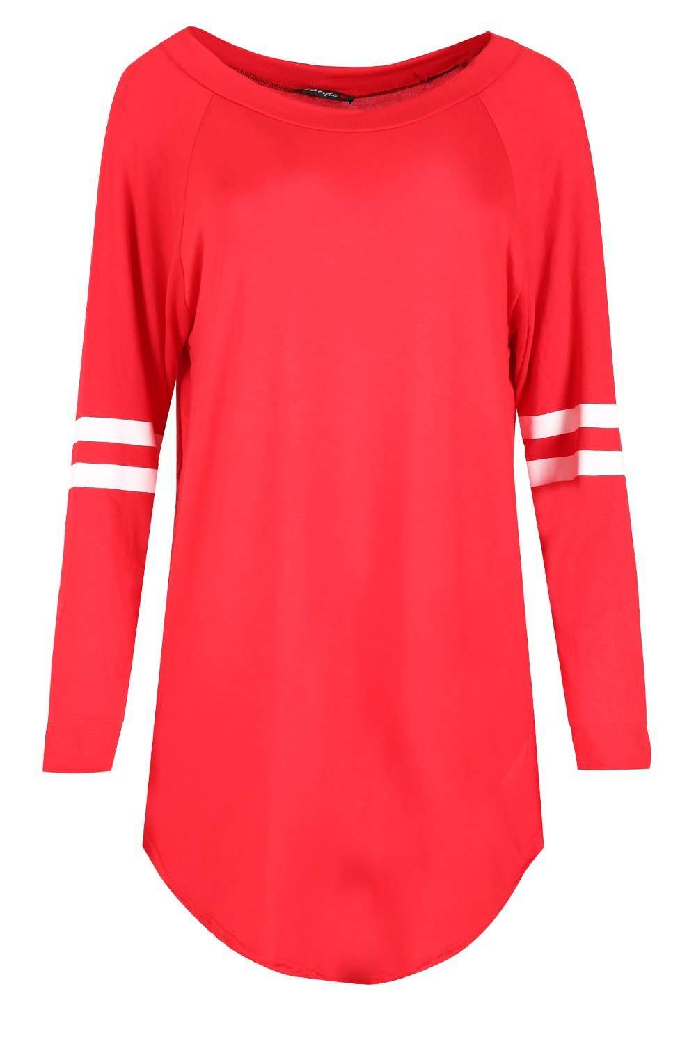 Jillian Striped Sleeve Scoop Neck Baggy Top - bejealous-com