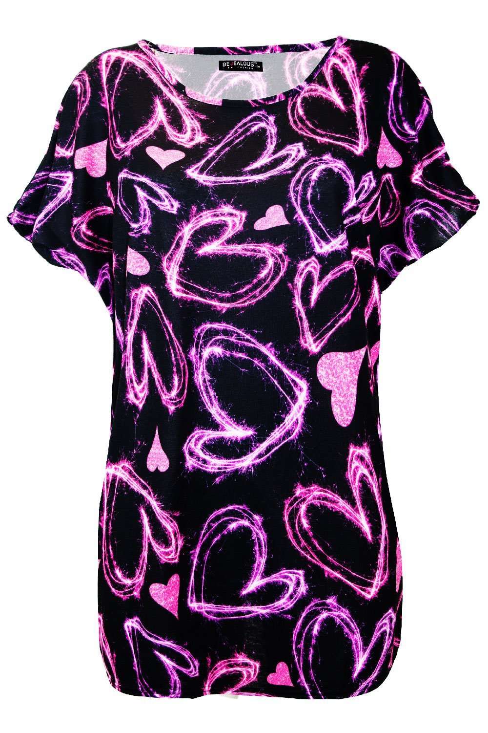 Julia Graphic Print Heart Baggy Tshirt - bejealous-com