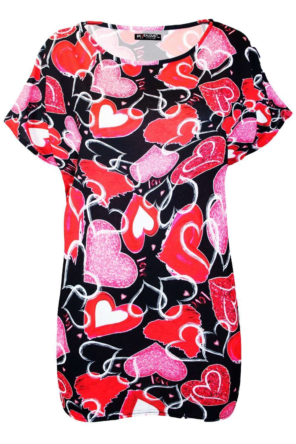 Julia Graphic Print Heart Baggy Tshirt - bejealous-com