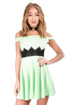Juliette Off The Shoulder Mini Skater Dress - bejealous-com