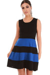 Justine Colour Block Mini Skater Dress - bejealous-com