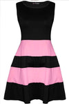 Justine Colour Block Mini Skater Dress - bejealous-com