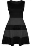 Justine Colour Block Mini Skater Dress - bejealous-com