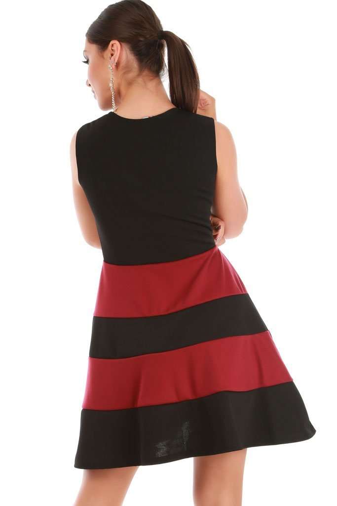 Justine Colour Block Mini Skater Dress - bejealous-com