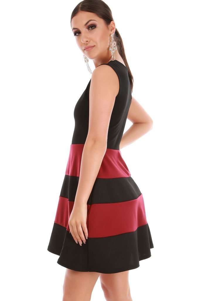 Justine Colour Block Mini Skater Dress - bejealous-com